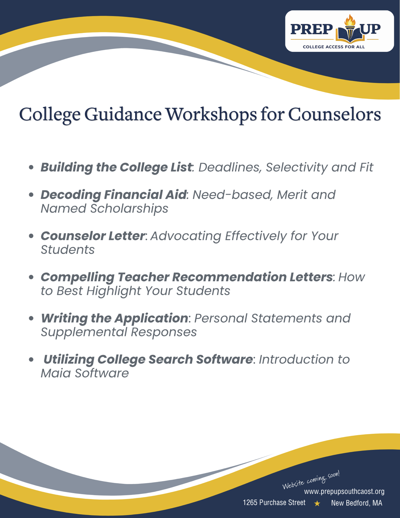 College Guidance Workshops for Counselors — first page preview