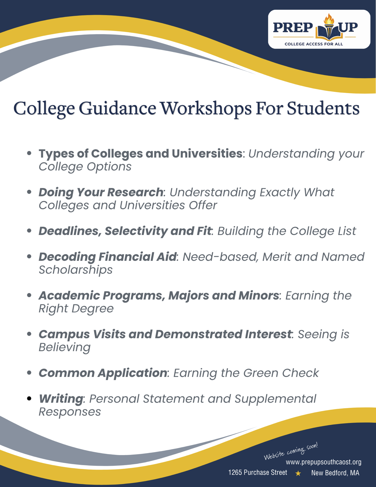 College Guidance Workshops for Students — first page preview